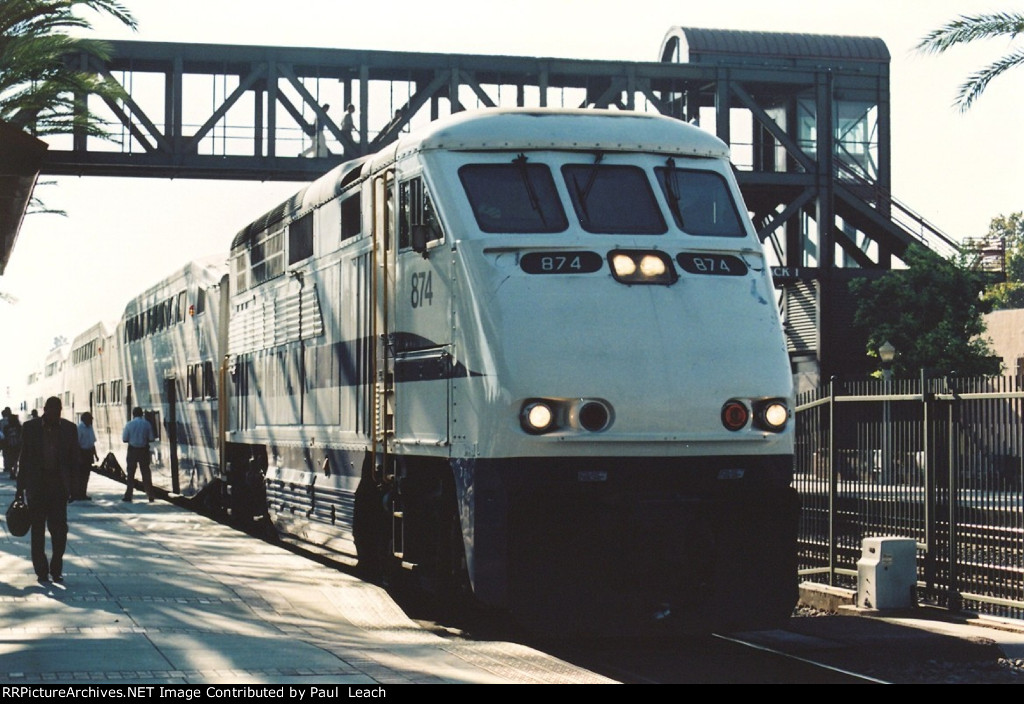 Outbound commuter comes into the station